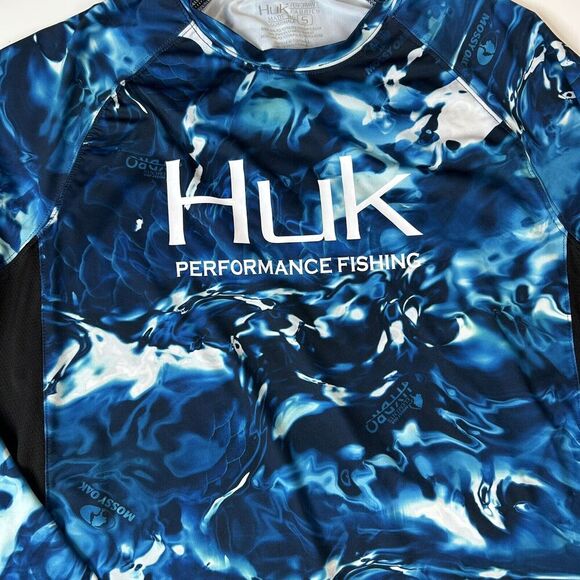 Hum Performance Fishing Short Men’s Small Mossy Oak Elements Hydro Water Print - Picture 2 of 8